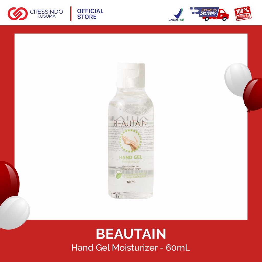 BEAUTAIN Hand Gel Moisturizer Dengan Alkohol 70% + Ekstrak Daun Sirih 60ml