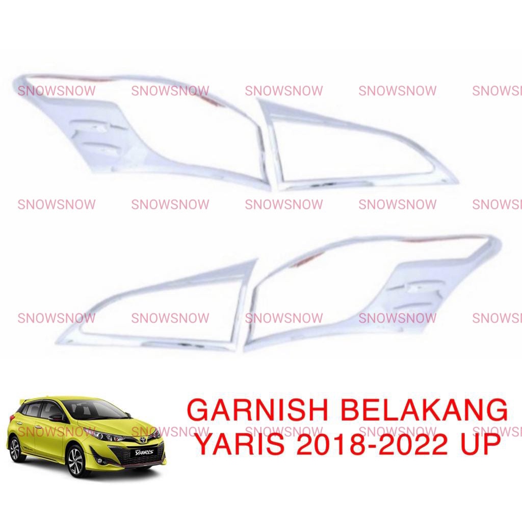 Garnish Lampu Belakang New Yaris 2018 2020 2022 2023 UP Hitam Chrome