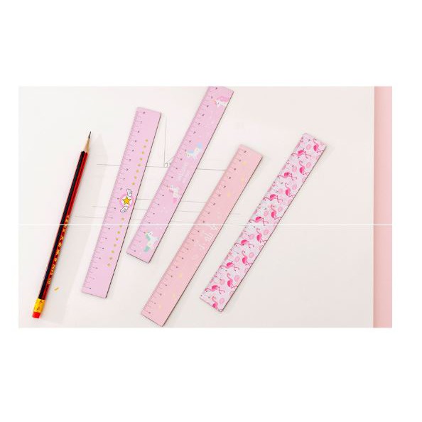 

Penggaris fleksibel unicorn/pink panther/sakura/flamingo 18cm