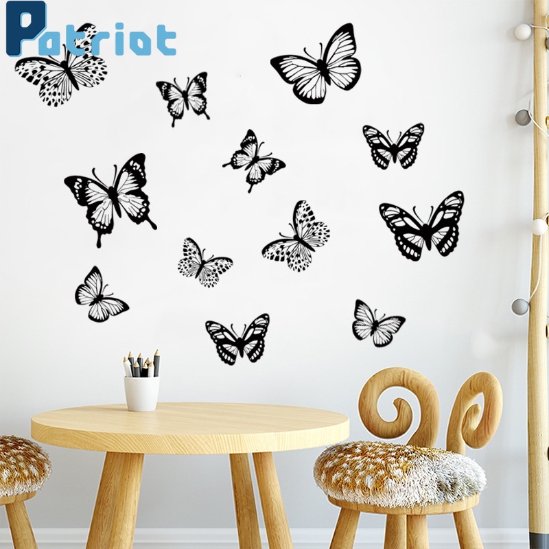 [ 3d stereo simulation pattern butterfly wall sticker Decoration for  Home Living Room Bedroom ]