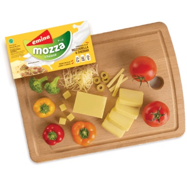 Emina Block Cheese Mozza 165gr / Keju Mozzarella &amp; Cheddar