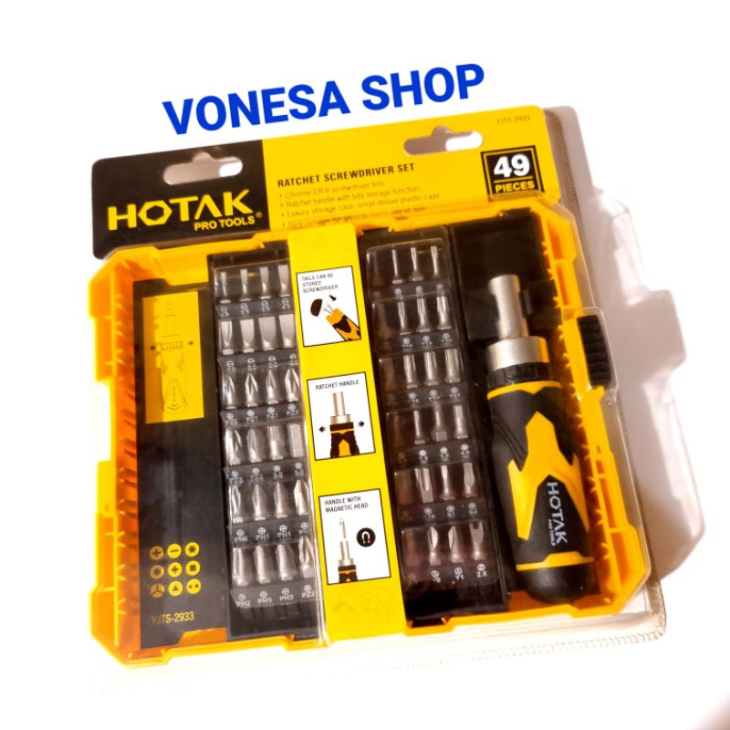 Obeng set 49pcs / Screwdriver set merk Hotak