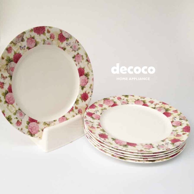 Capodimonte Plate Set Butterfly Rose 9 inch / 10 inch piring makan cantik