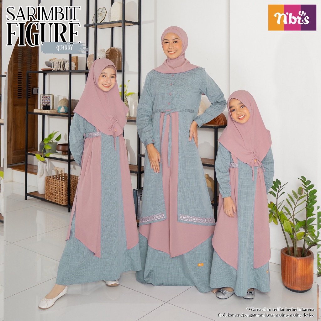 Nibras Sarimbit FIGURE QUARRY Baju Couple Lebaran Keluarga Bahan Biancheria mix Diamond Ceruty Model Terbaru