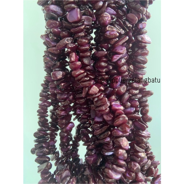 kerikil kerang DARK PURPLE CARNELIAN 1cm bahan manik akik UNGU tua