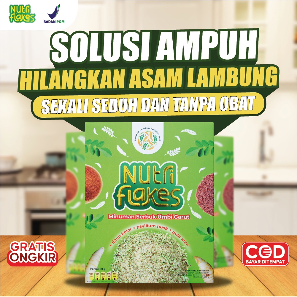 Nutriflakes Sereal Umbi Garut  Solusi Aman Atasi Asam Lambung (1 Box)