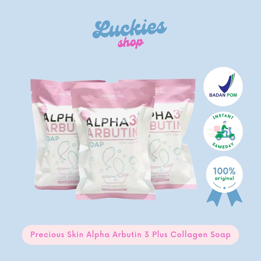 BPOM Precious Skin Alpha Arbutin 3 Plus Collagen Whitening Soap Ori Thailand Sabun Pemutih Badan