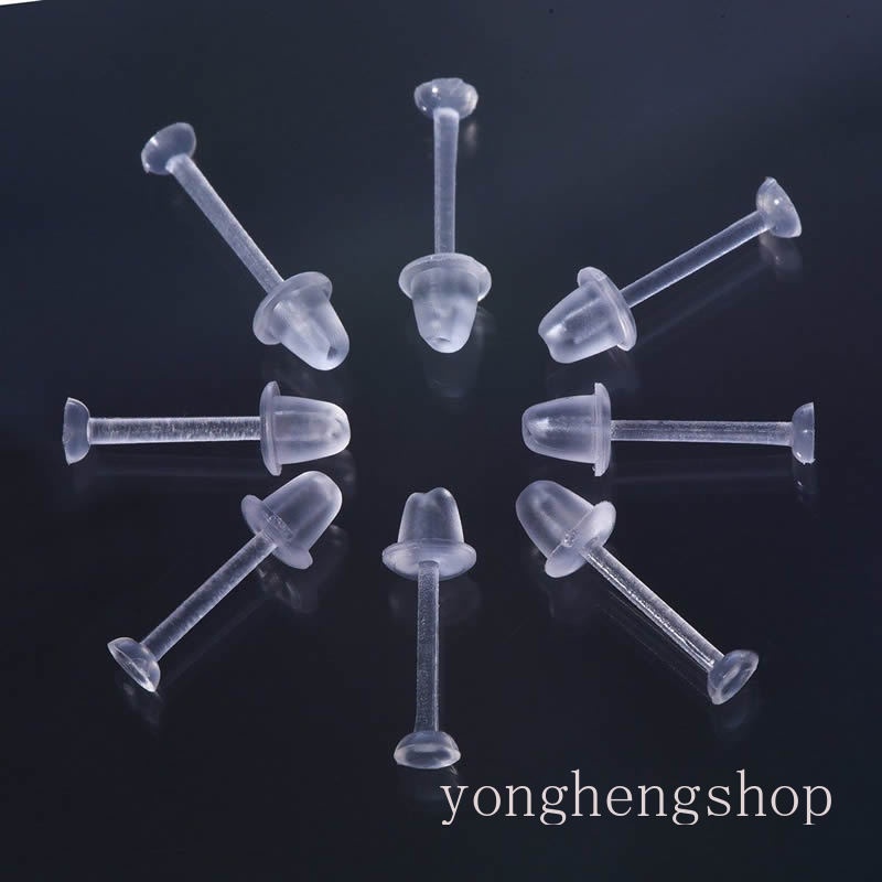 50pcs / Kantong Anting Tusuk Bahan Plastik Hypoallergenic Anti Alergi Transparan Untuk Wanita