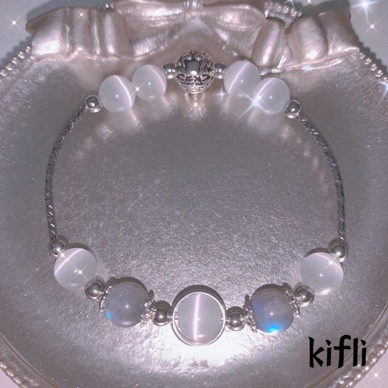 Gelang Batu Opal Moonstone Kristal Gaya Kuno Untuk Pria Dan Wanita