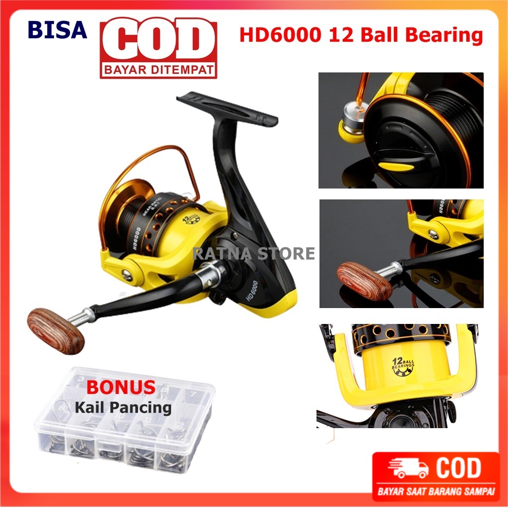 Reel Rell Katrol Ril Pancing Murah LIEYUWANG HD6000 12 Ball Bearing - ZBTH02BY