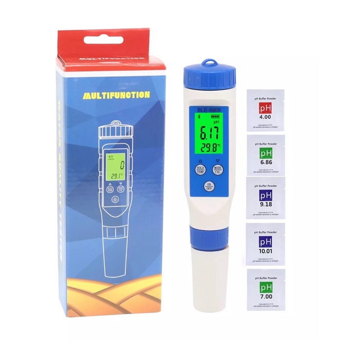 Digital Water Tester Bluetooth 5 in 1 BLE-9909 Salt-PH-EC-TDS-TEMP Meter