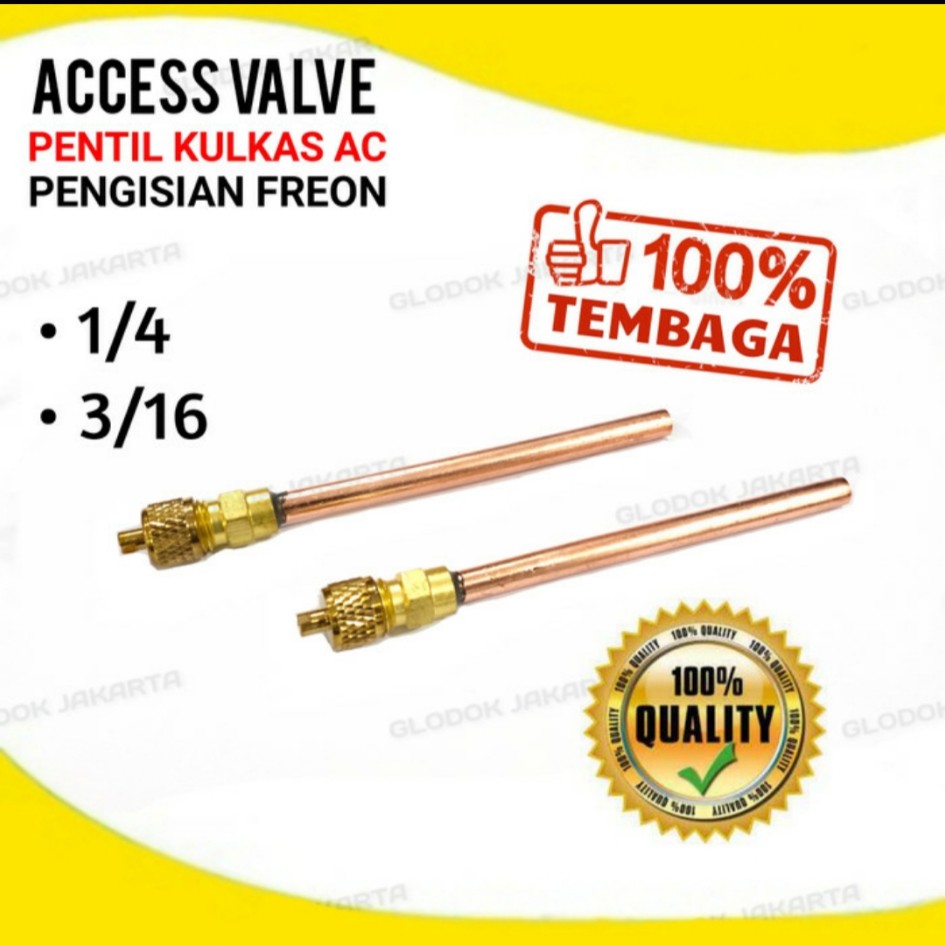 Pentil Kulkas AC Pentil Pengisian Freon 1/4 dan 3/16 TEMBAGA