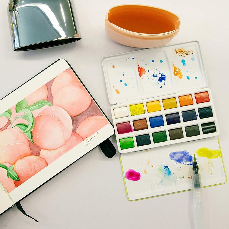 

[KODE PRODUK TILMR5283] Miya HIMI Solid Watercolour Box Set 18Clr (WITH WATER BRUSH + WATERCOLOR PAPER)