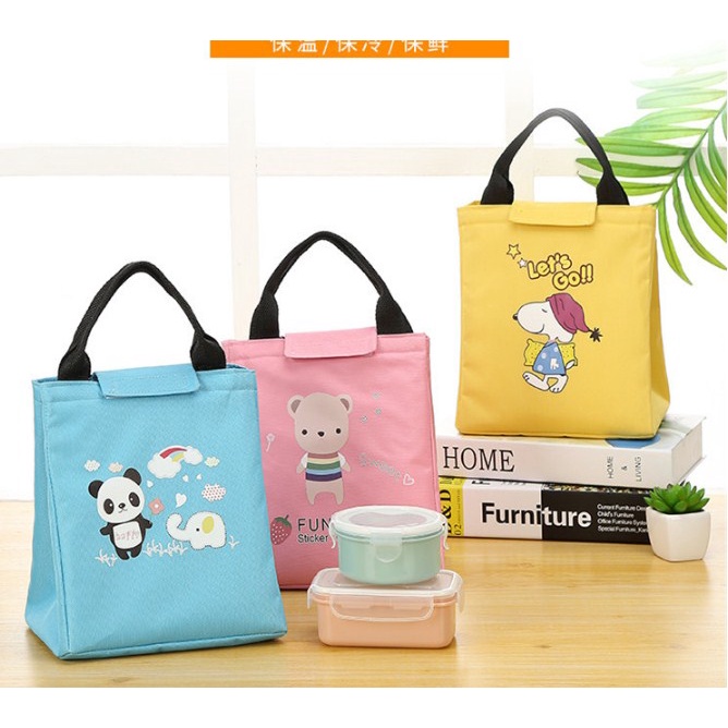 Tas Bekal Makan Siang Makanan Piknik Anak Lunch Bag Cooler KARTUN (GN15)