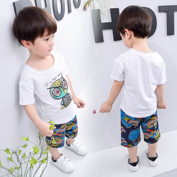 Jumpsuit Bayi Laki Lakiperempuan Lengan Panjang Motif Burung Hantu