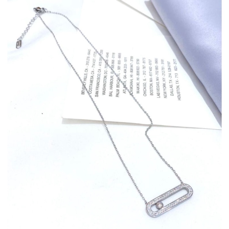 Kalung Titanium Premium Brandad Band Kalung Stainless steel silver Anti karat anti alergi K101