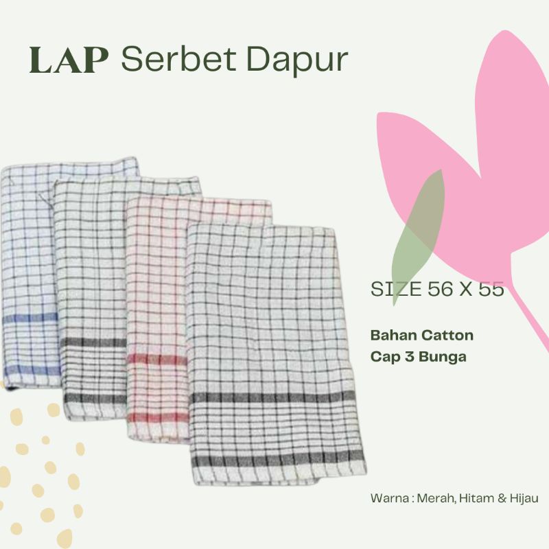 Lap Serbet Dapur - Lap Serbet Kotak Kotak