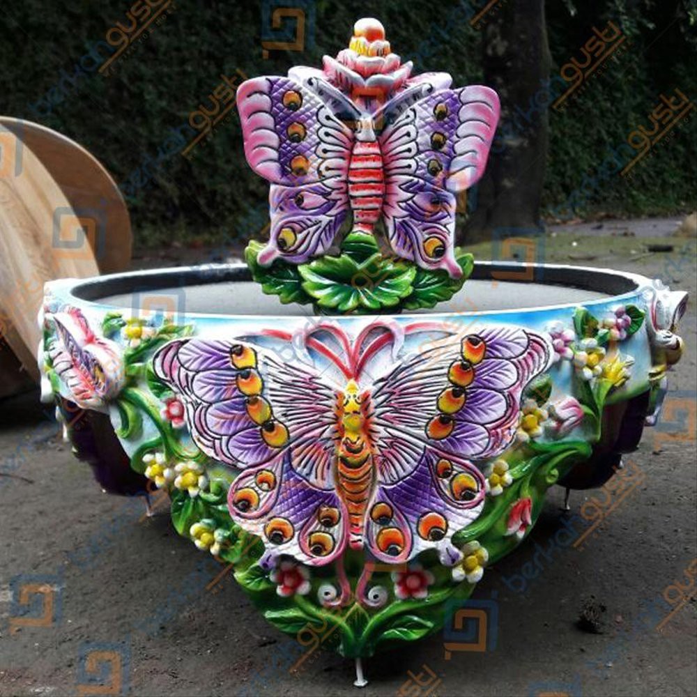 Tebok Lovebird Ukir 3D Motif Kupu - Sangkar Burung Love Bird