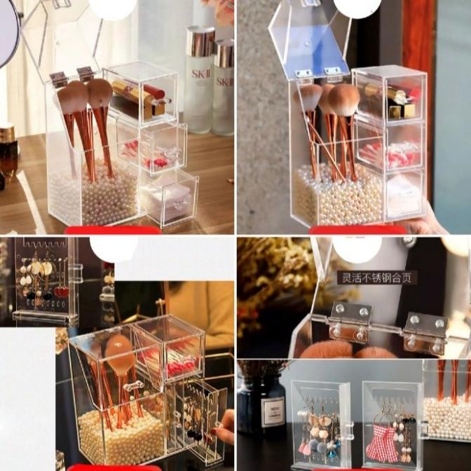 Rak Organizer Multifungsi Kotak Penyimpanan Kuas Brush Make Up akrilik