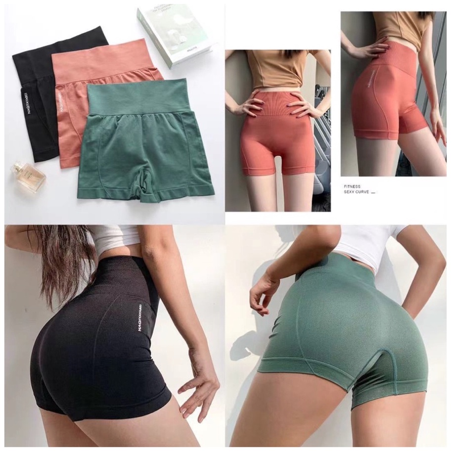 CELANA SPORT SHORT HOT PANTS MINI DALEMAN BAWAHAN WANITA / PAKAIAN OLAHRAGA WANITA HIGH WAIST BOXER KORSET PINGGANG PENGECIL PERUT