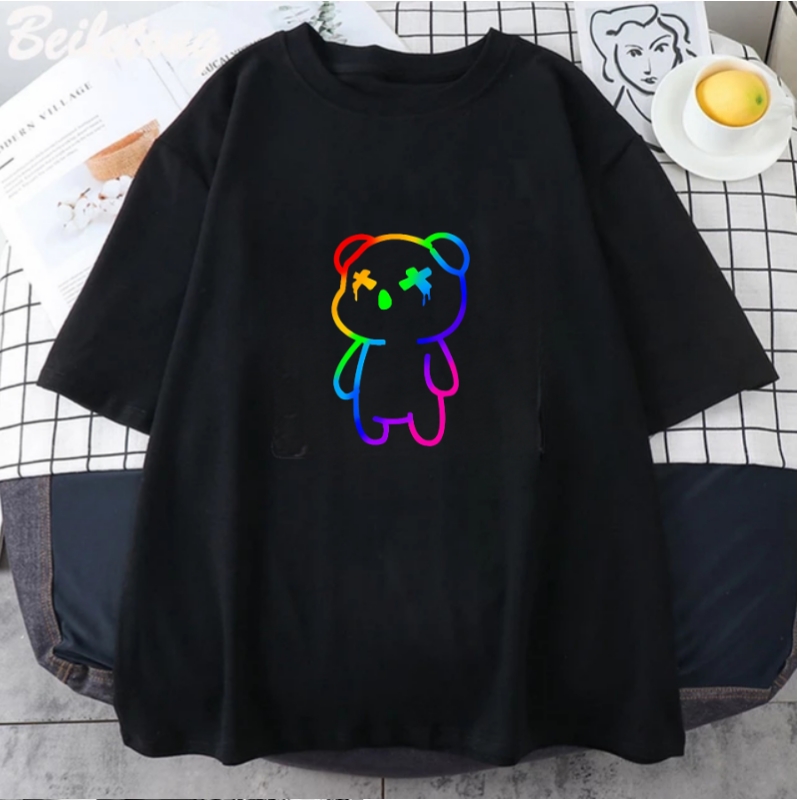 Kaos Dewasa Beruang Teddy Bear 010 Warna Pelangi