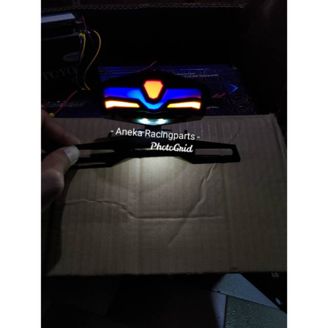 Lampu stop rx king cb yb custom dll led 3 in 1 satu set dudukan plat transformer / stoplamp rx king