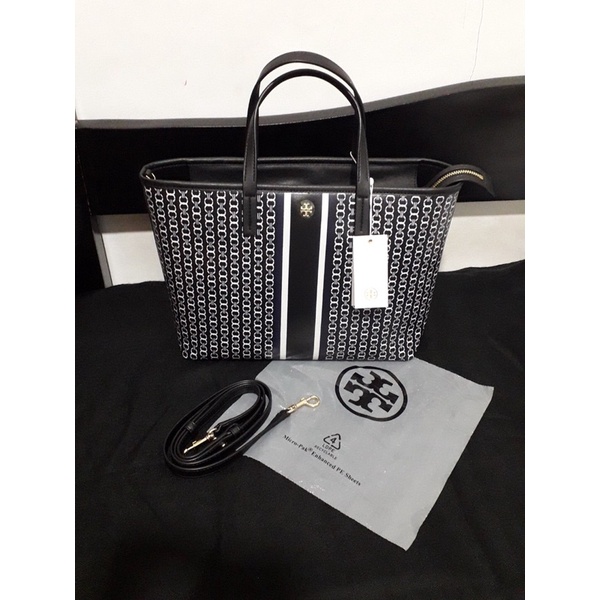 Tory Burch Gemini Link Canvas Small Tote Bag