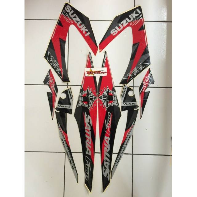 STIKER STRIPING SATRIA F 2014 LIMTED EDITION MERAH