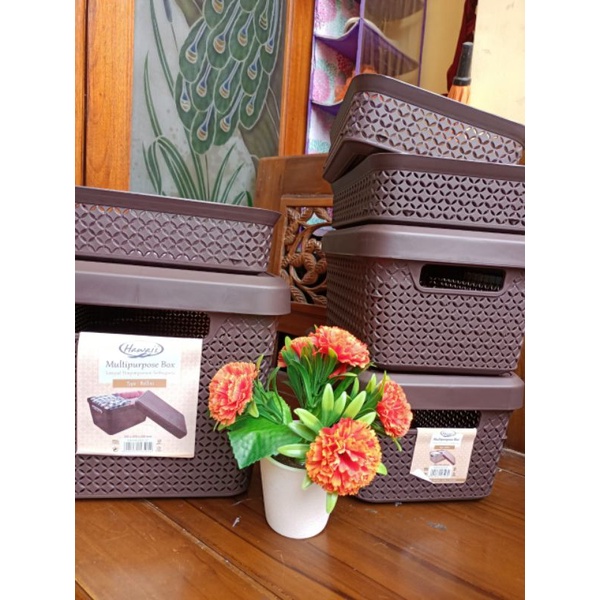 READY Murah Box keranjang Plastik ORI Hawaii Bellina Bellini set 6 storage serbaguna tebal