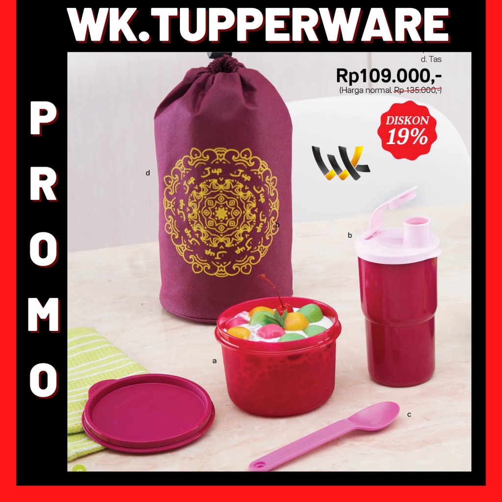 TUPPERWARE RAMADHAN SET BURGUNDY LUNCH BOX SET ANAK LUNCH BOX SET TUPPERWARE LUNCH BOX SET BAG LUNCH