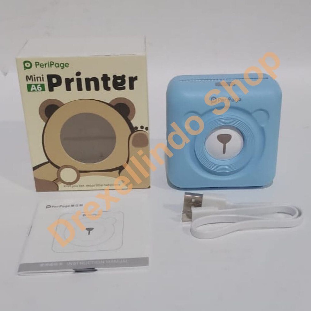 PERIPAGE PRINTER THERMAL PHOTO A6 203 DPI BLUETOOTH PORTABLE 58MM