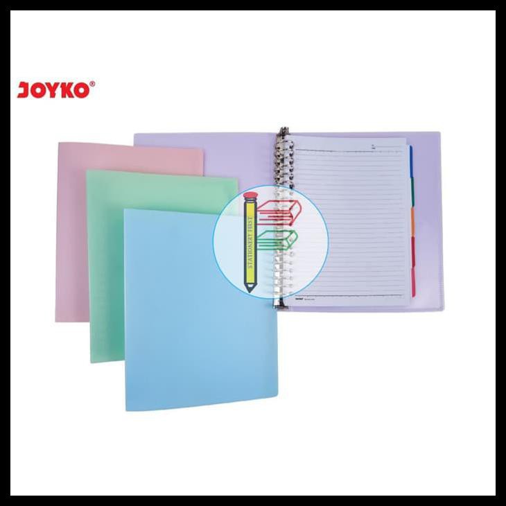 Paket Hemat Binder A5 Joyko Polos 1 Warna Pastel Doff Ungu Pink