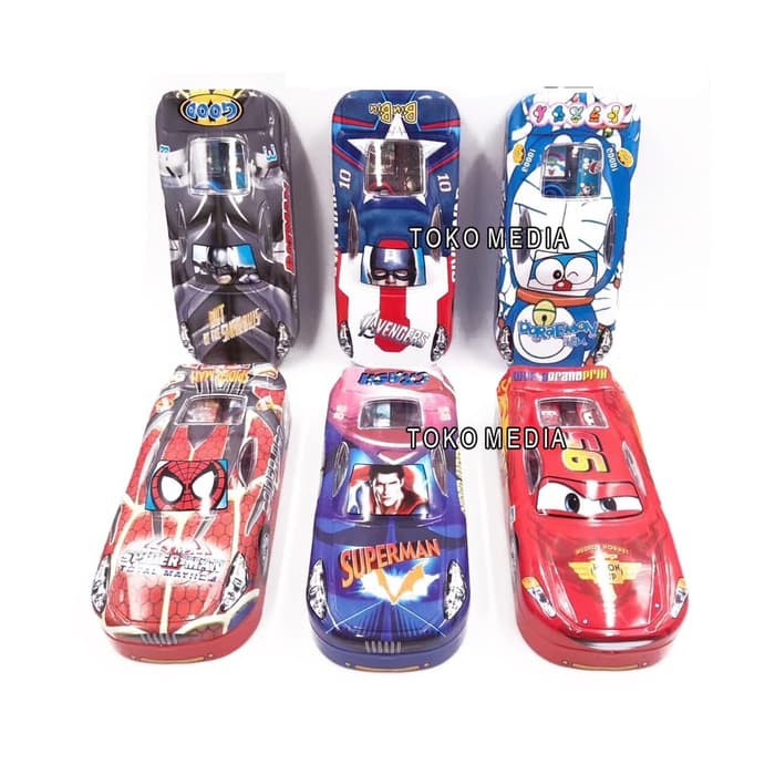 

Kotak / Tempat Pensil Anak Bentuk Mobil + Isinya + Karakter Superhero