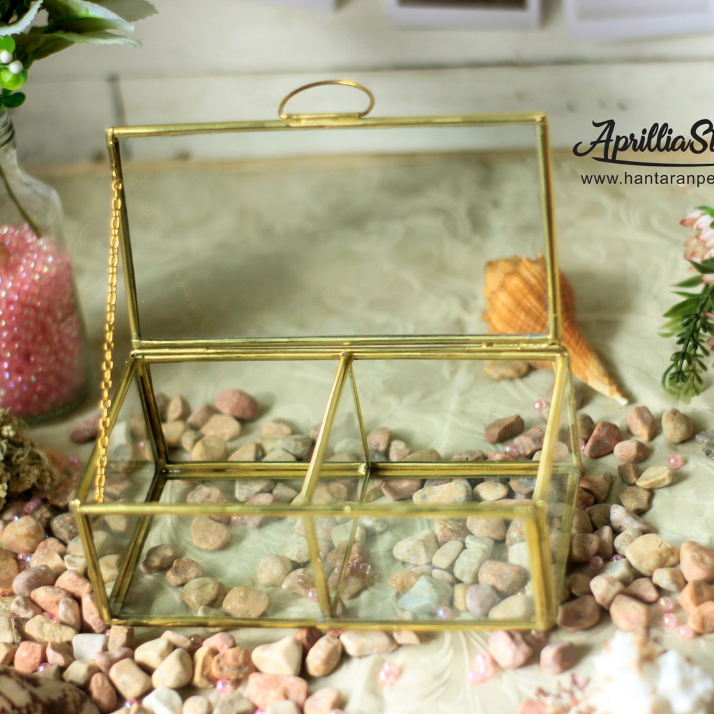 Kotak Perhiasan | Ringbox Terarium Double Box