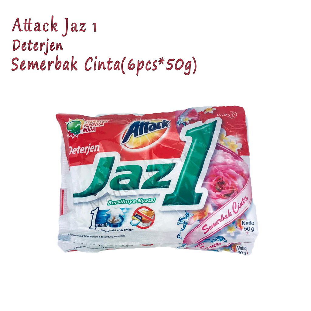 Deterjen Bubuk * Attack Jaz 1 * Semerbak Cinta * Pesona Segar * 6pcsX45g