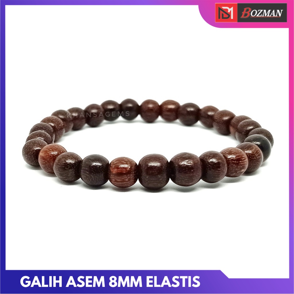 GELANG TASBIH ORIGINAL KAYU GALIH ASEM BERBAGAI DIM 6MM, 8MM DAN 12MM