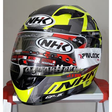 Unique NHK Helm GP1000 XVISON ULTRA FLUO Pinlock Anti FOG X VISION Anti Embun