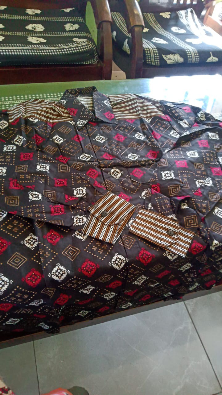Bswart Batik Hrb026 Kenongo Hem Pendek Padi Pekalongan M L Xl Batik Pria Murah Modern Grosir