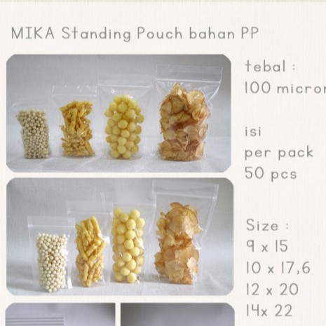 

Standing Zipper Pouch / Plastik Zipper 12 x 20 cm