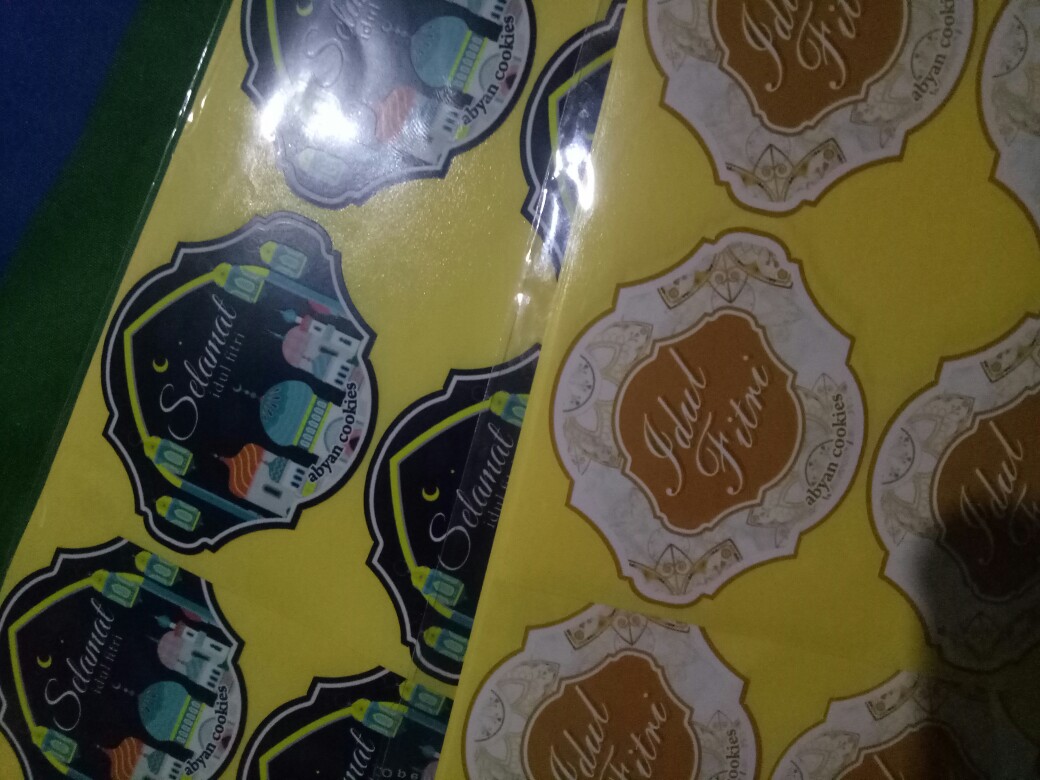 Stiker Toples Kue Lebaran Idul Fitri Free Input Logo