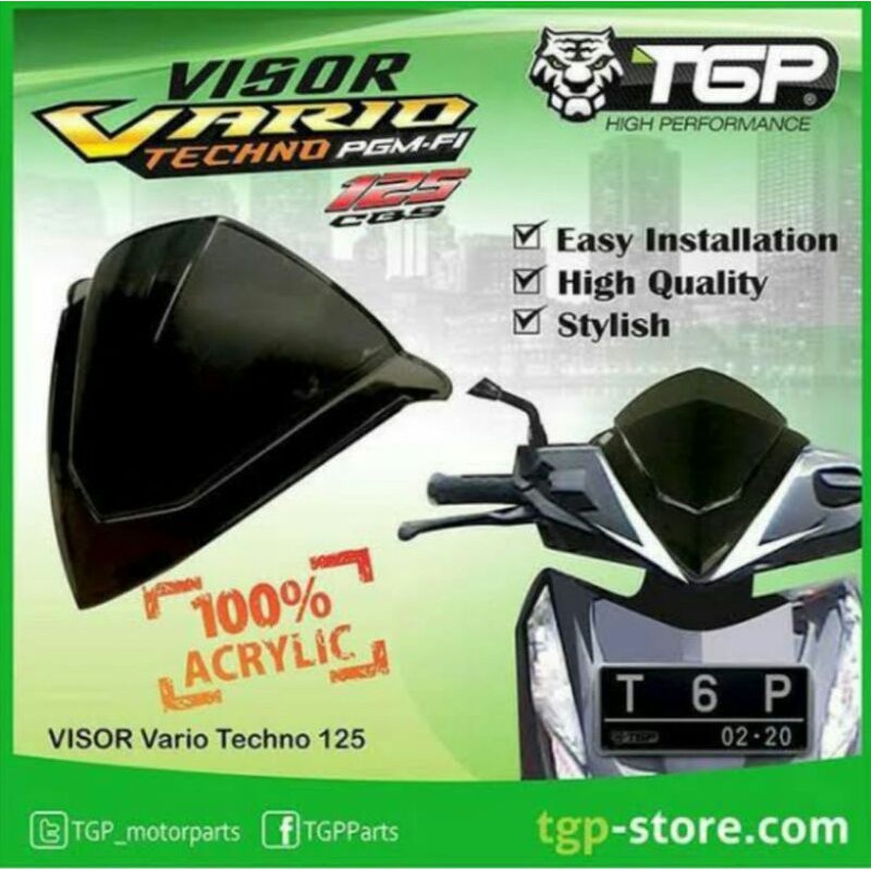 TGP Visor Motor Vario Techno 125 Old Warna Hitam Bahan Berkualitas