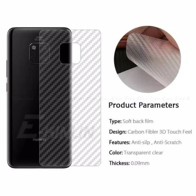 carbon fiber Huawei Mate 20 pro back screen guard anti gores BELAKANG