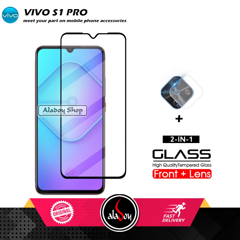 PAKET 2 IN 1 Tempered Glass Layar Vivo S1 Pro Free Tempered Glass Camera