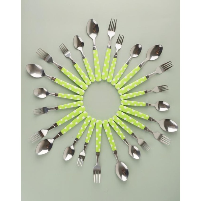 Vicenza Stainless Steel Sendok dan Garpu Set V240C Hijau