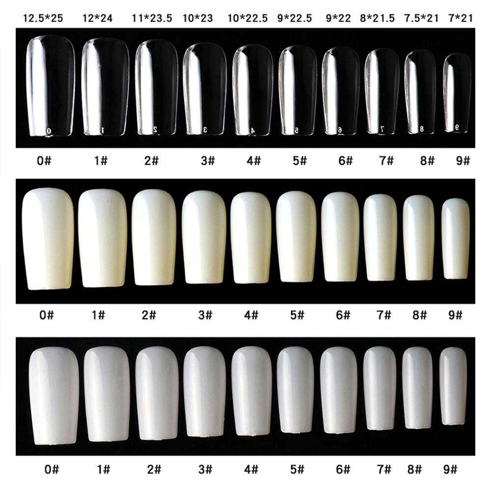 Agustina Nail Art Tips 500pcs Seamless Half Cover Press On Full Cover French Kuku Palsu