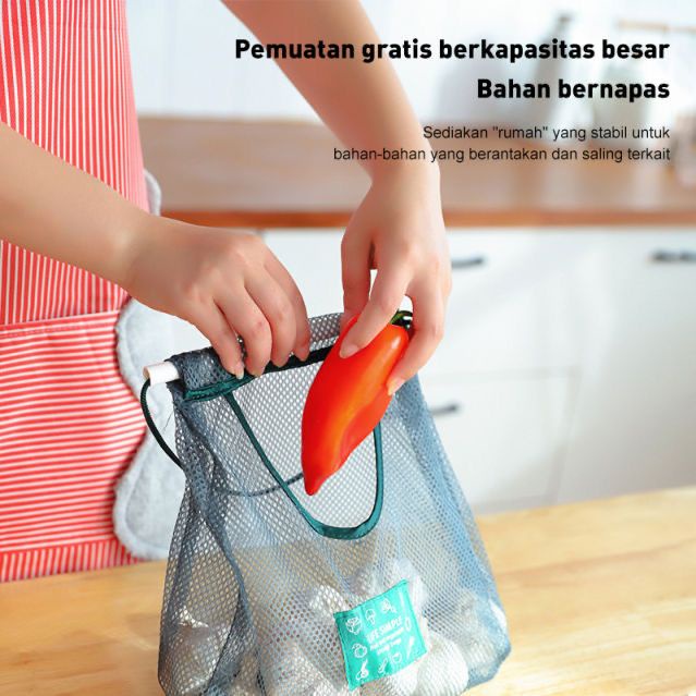 Tas Jaring Gantung Penyimpanan Sayuran dan Buah Tahan Lama Ready Stok Simple Style