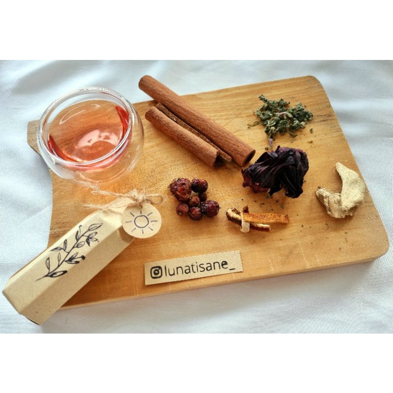 

Summer Tisane 4 Sachet / Teh Bunga Rosehip / Rosehip Tisane / Hibiscus / Tisane Musim Panas / by Luna