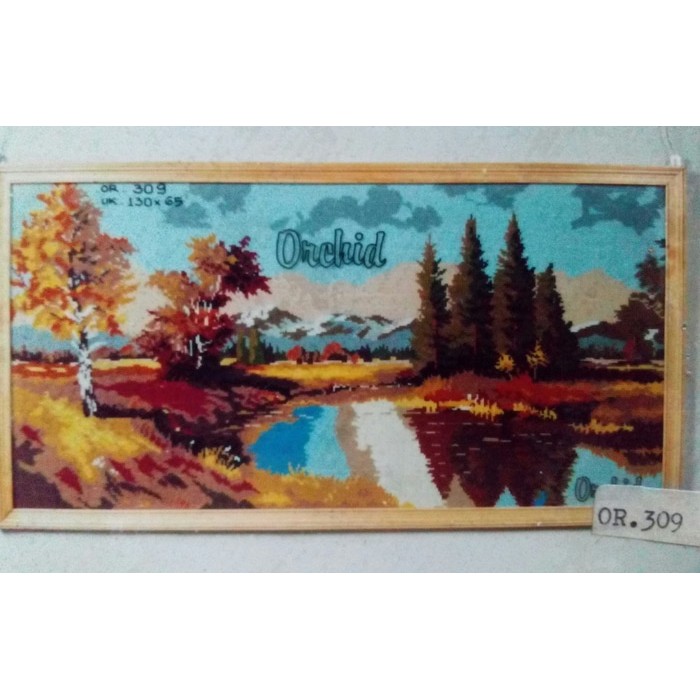 KRUISSTEEK KRISTIK ORCHID MOTIF PEMANDANGAN OR 309