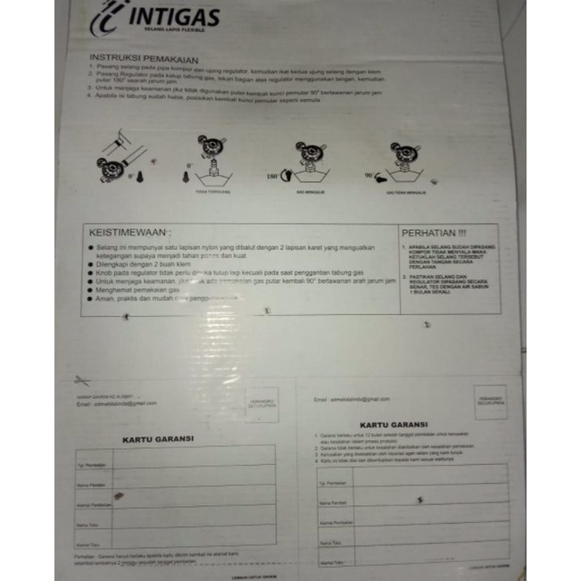 INTI GAS SELANG REGULATOR PLUS SPIRAL STAINLES STEEL