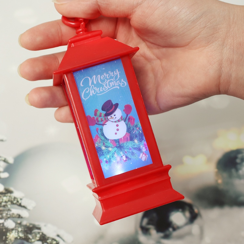 Lampu Lentera Gantung LED Motif Santa Claus Snowman Untuk Dekorasi Pesta Natal